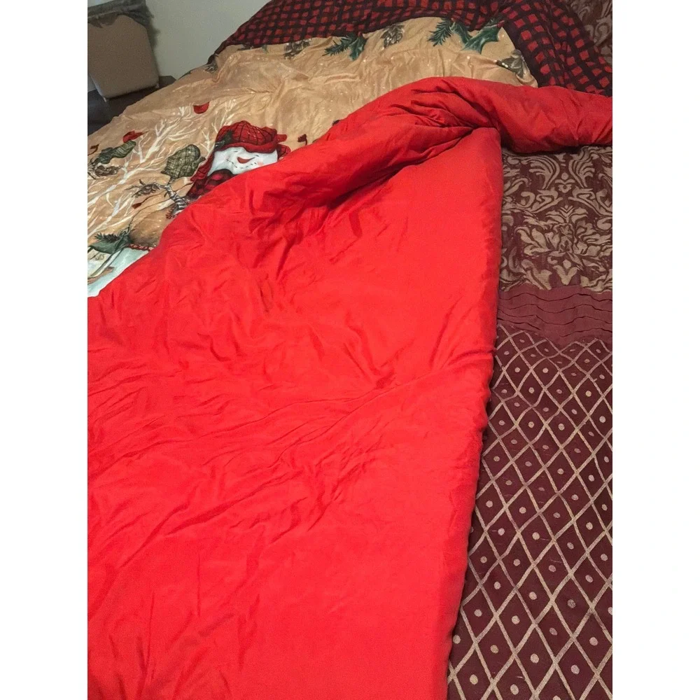 Avanti Linens Comforter Unisex F/Q Tan Good Plaid Snowman Diane Kater Holiday‎
